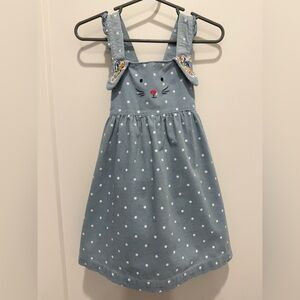 Baby Boden Bunny Corduroy Pinafore Dress 18–24M Blue Polka Dot Floral Lined